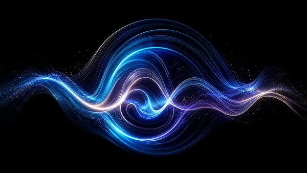 Onda cíclica luminosa em gráfico escuro de dados