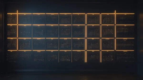 Calendário de 30 dias iluminado, representando o cronograma do primeiro mês