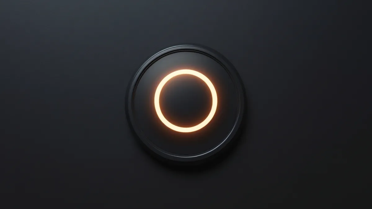 Ícone de bateria recarregando luminoso sobre fundo preto, minimalista