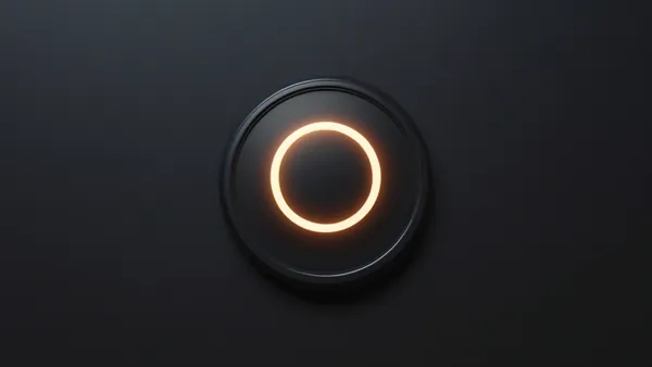 Ícone de bateria recarregando luminoso sobre fundo preto, minimalista
